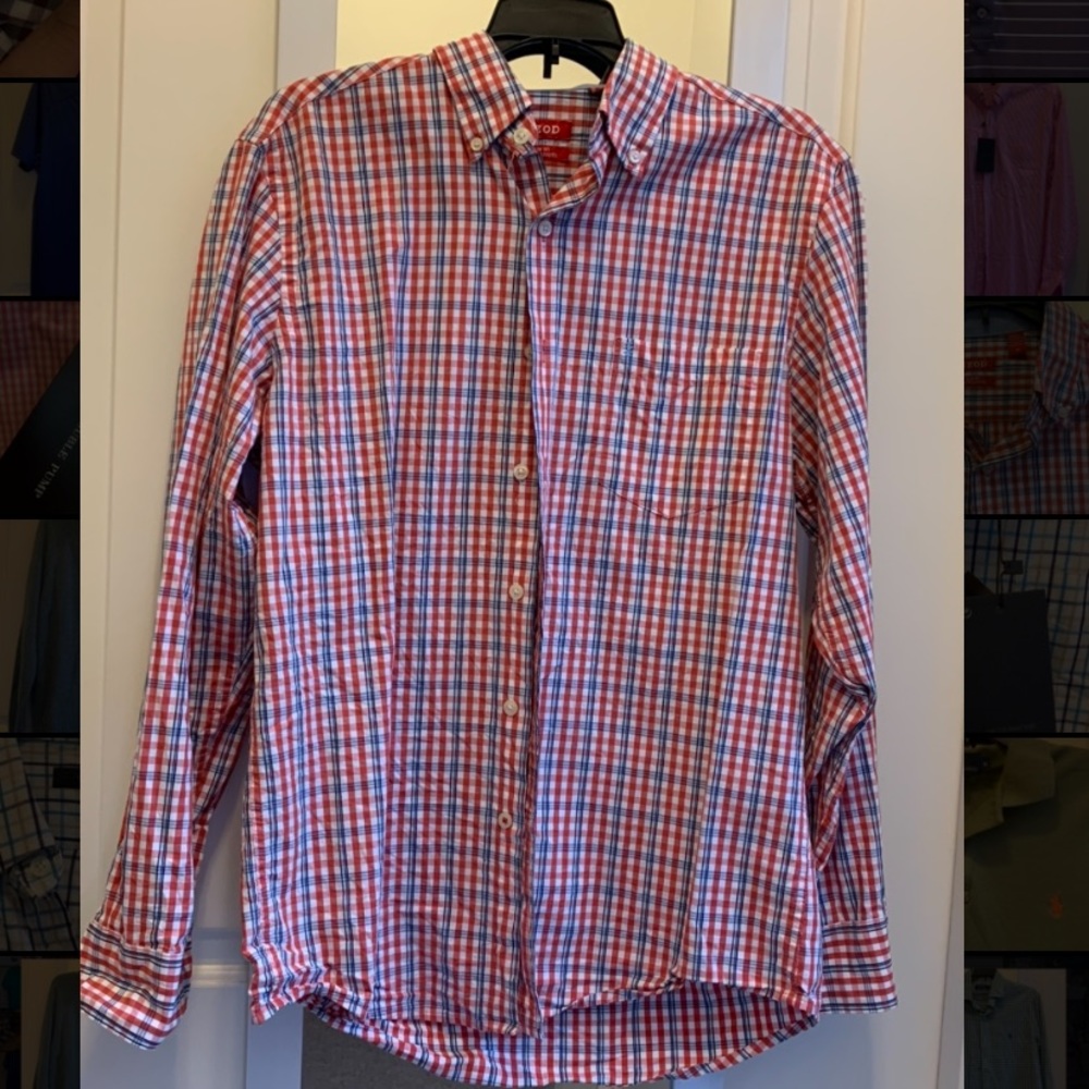 Men’s IZOD long sleeve button down, size M
